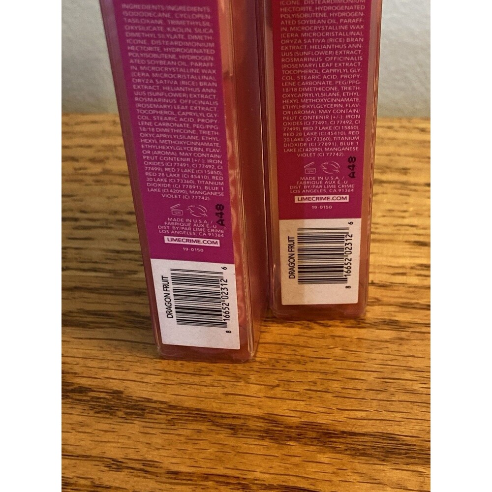 (2) Lime Crime Plushies DRAGON FRUIT Soft Focus Lip Veil Liquid Lipstick New - Picture 4 of 4